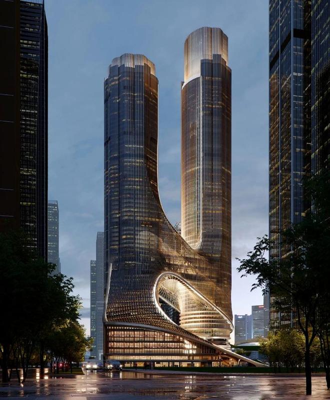 中国连廊双子塔第一高在深圳湾“牵手、穿衣”(图4)